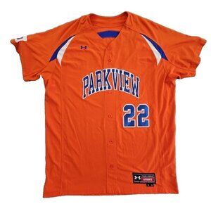 Under Armour Baseball Jersey Men's XL  (46) Orange Parkview 22 NHSI EUC Athletic